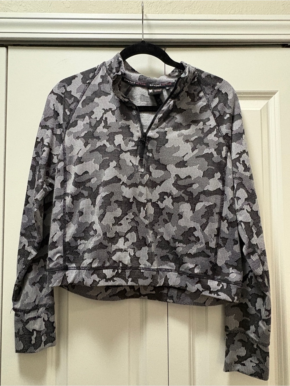 Spyder Women's Gray Camouflage Quarter-Zip Pullover